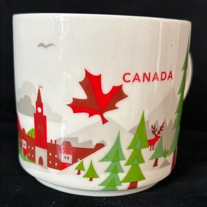 Starbucks Canada Mug with Red and Green Design